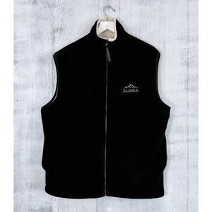 Polar Graphics Fleece Vest Women's Large  Alaska Embroidered Full Zip Sherpa VTG